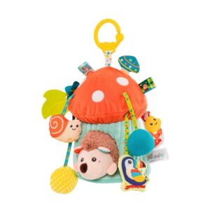 Plush Hedgehog Pull String Mushroom House Hanging Activity Toy